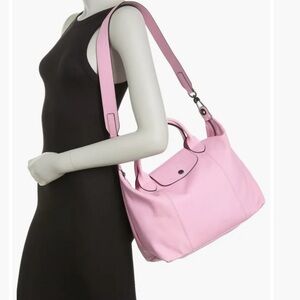 Le Pliage Lambskin Leather Mid Satchel w/ Strap